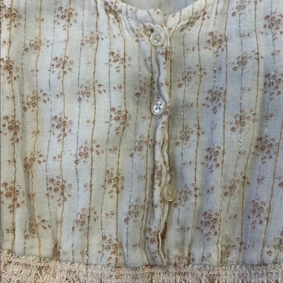 Louise Louise metallic stripe tassel fit and flare flutter sleeve dress size 6 - Picture 9 of 9